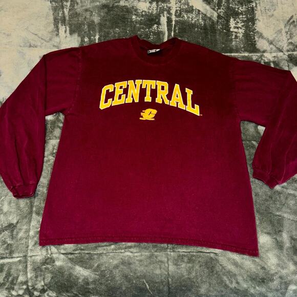 Vintage Steve & Barry’s Central Michigan Chippewas Long Sleeve Mens Large Maroon - Picture 1 of 7